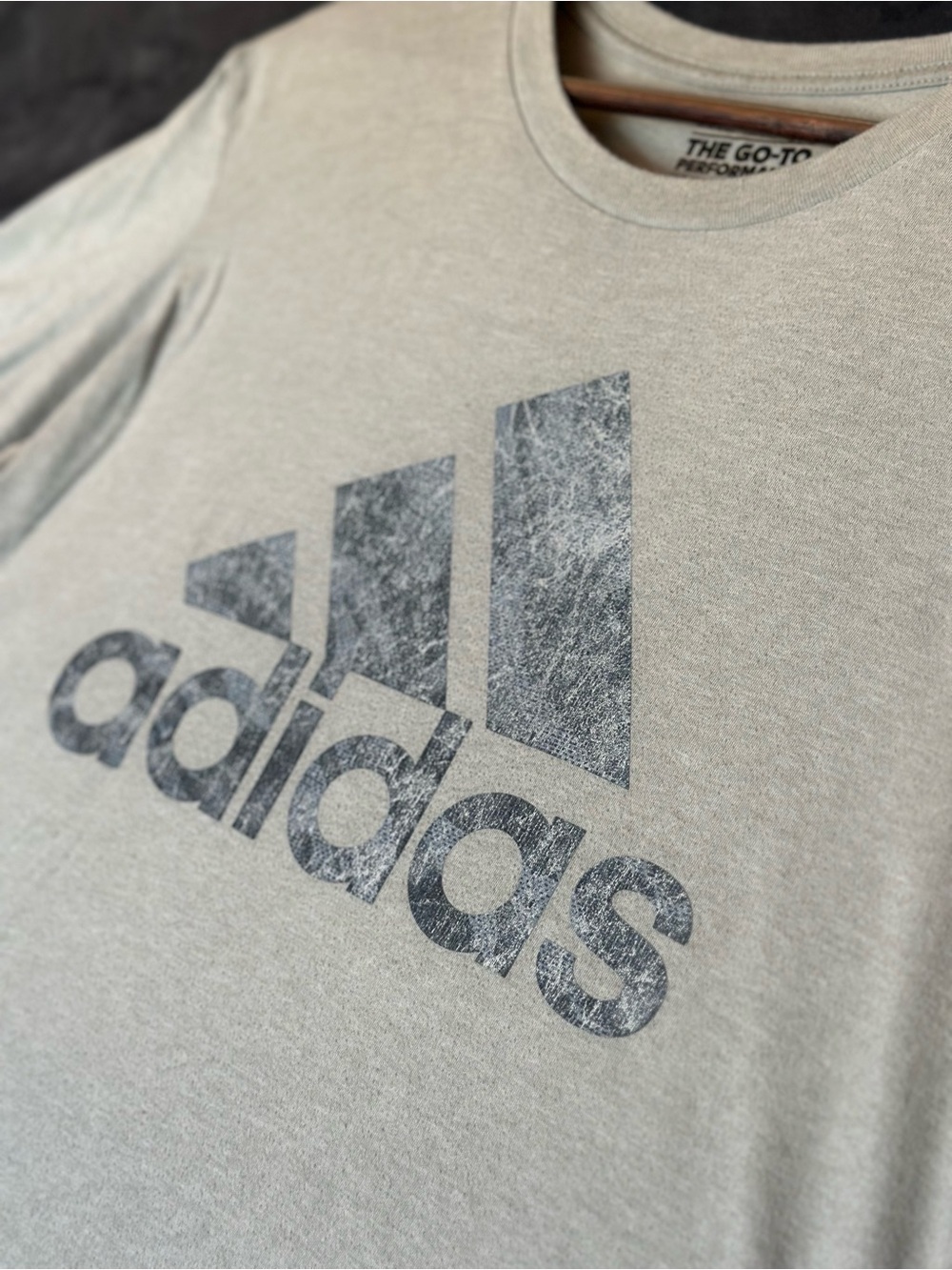 adidas Men’s Heather Gray Logo Short-Sleeve Tee